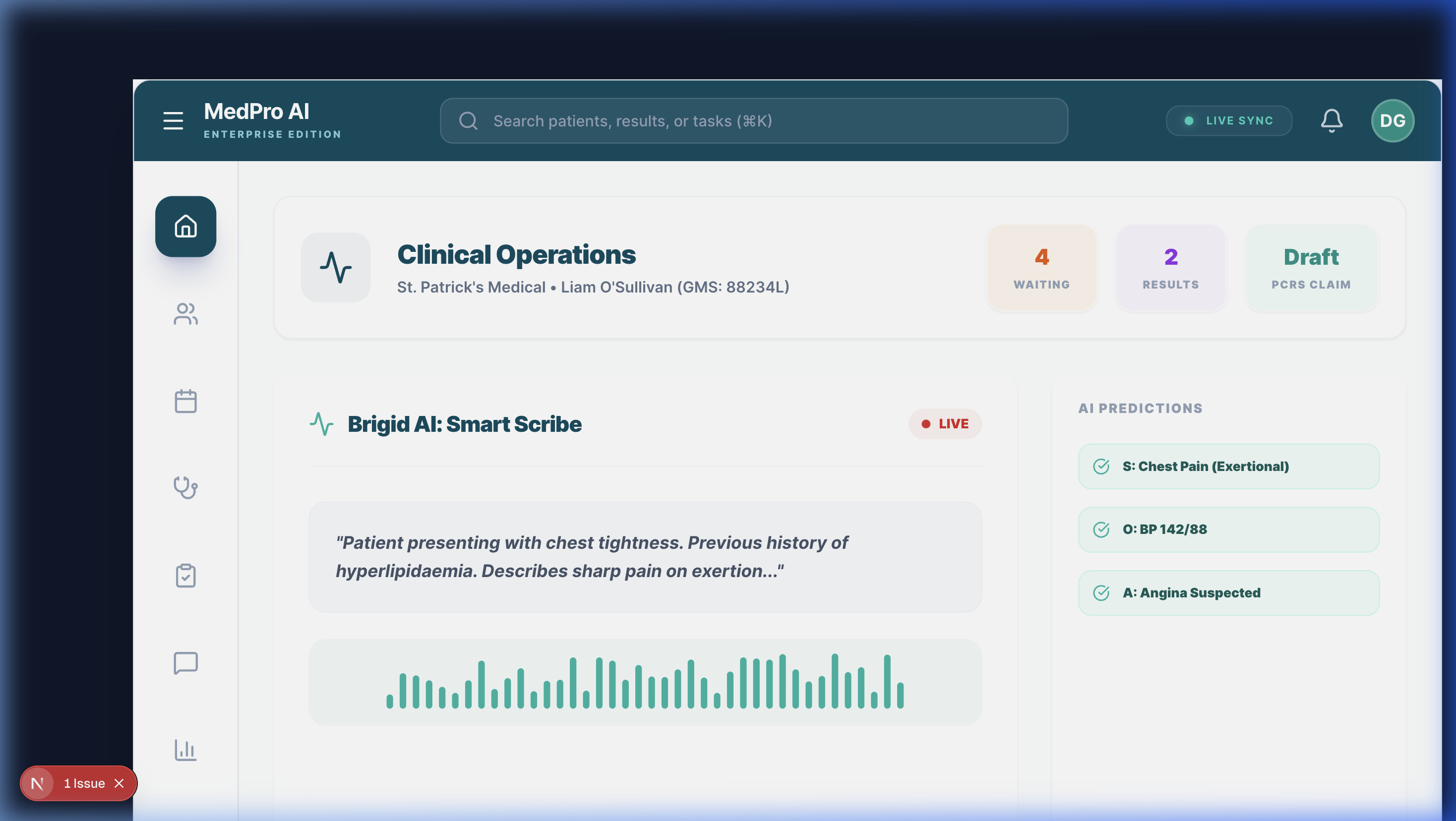 AI Clinical Documentation Interface